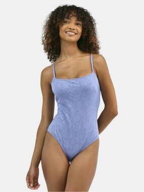 Jessica Simpson Solid Periwinkle Paisley One-Piece Swimsuit Size Medium NWT